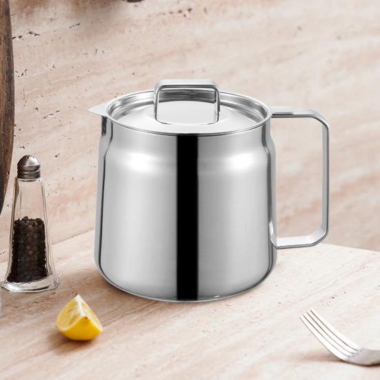 Nerezová nádoba na olejový filtr s výtokovou rukojetí Velkokapacitní všestranná nádoba na olejový filtr Multifunkční nádoba pro potravinářské fritézy pro kempování v kuchyni