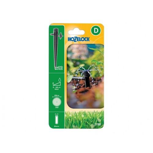 Hozelock 2788 Justerbar Minispridare för Slut på Slang på Pinne 4 mm (förpackning 12)