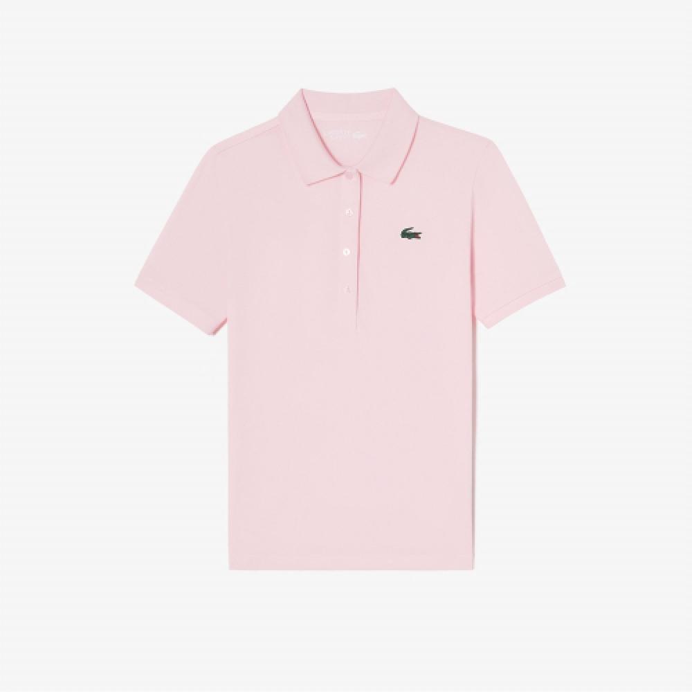 

LACOSTE Женская базовая футболка-поло с короткими рукавами для гольфа [Светло-розовый]