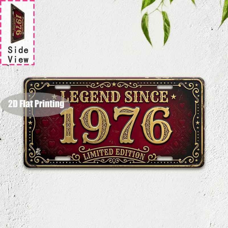 Tin Sign - Vintage Durable Metal Plaque Wall Decor, Home Office Bar Man Cave Garage City Coordinate Birth Year License Plate W