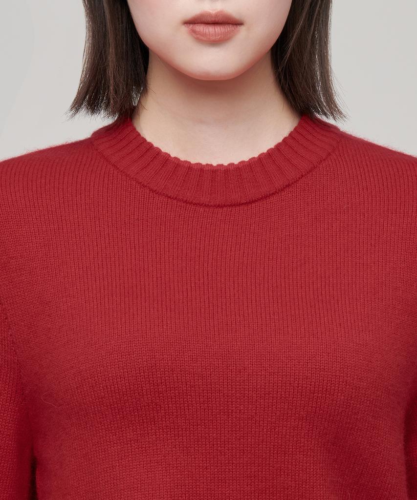 MUSINSA STANDARD WOMAN Women'S Angora Blend Crew Neck Knit [Red]