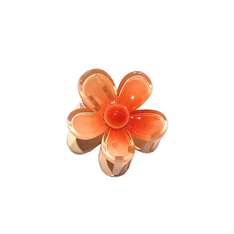 4cm průhledná třpytivá sponka do vlasů ve tvaru vajíčka s květinou - žraločí sponka do vlasů