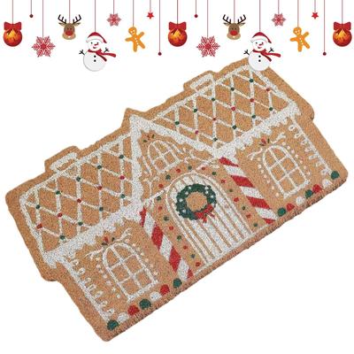 Front Door Mat Christmas Gingerbread House Doormat Gingerbread House Welcome Mat Gingerbread House Carpet for Home Decoration
