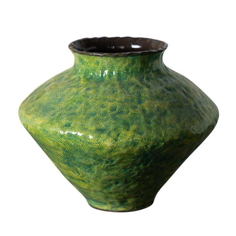 Jingdezhen Ceramic Vase: Wabi-sabi Style Flower Arrangement Pottery for Living Room or Dining Table