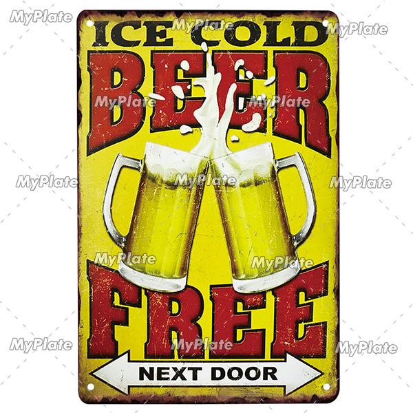 [Min tallrik] Kall Öl Metallskylt Vintage Plakett Plåtskylt Plåt Väggdekor För Barskylt Mansgrotta Dekoration Konst Målning