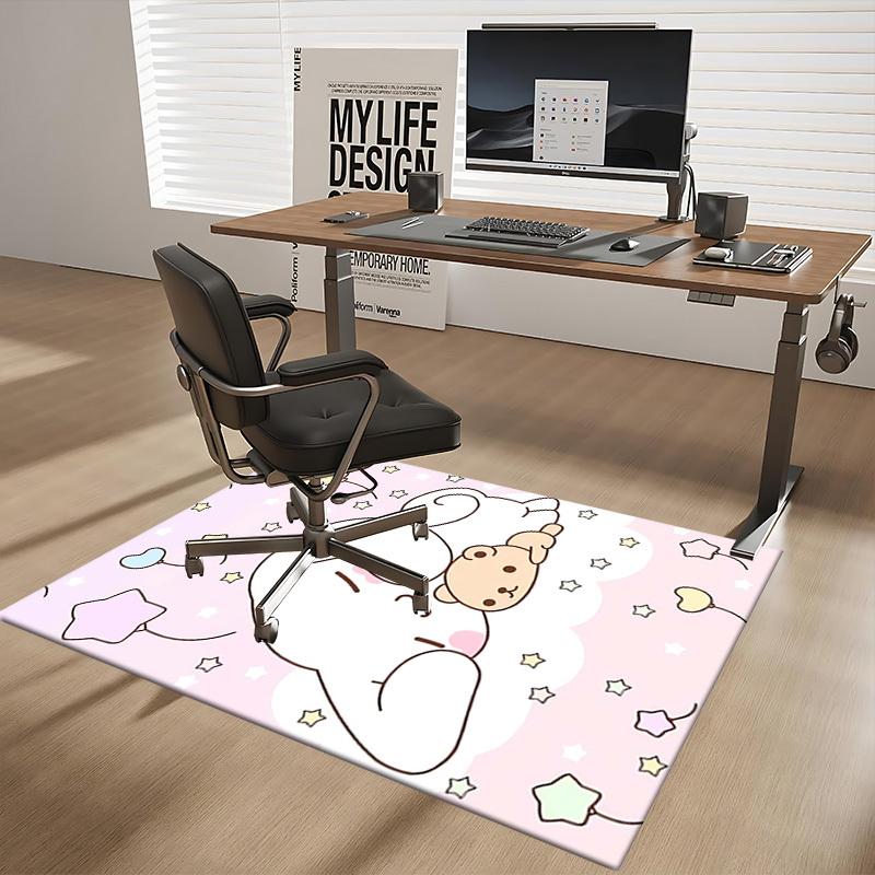 Anime Cartoon Design Chair Mat - Non-Slip Carpet for Office Chairs, Suitable for Home Decor, Living Room, Bedroom, Game Room, and Dormitory Flooring.E