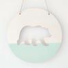 1pc Circle Wooden Bear Pendant Ins Style Polar Bear Pendant Creative Nordic Style Wall Hanging Decorations Home Decoration
