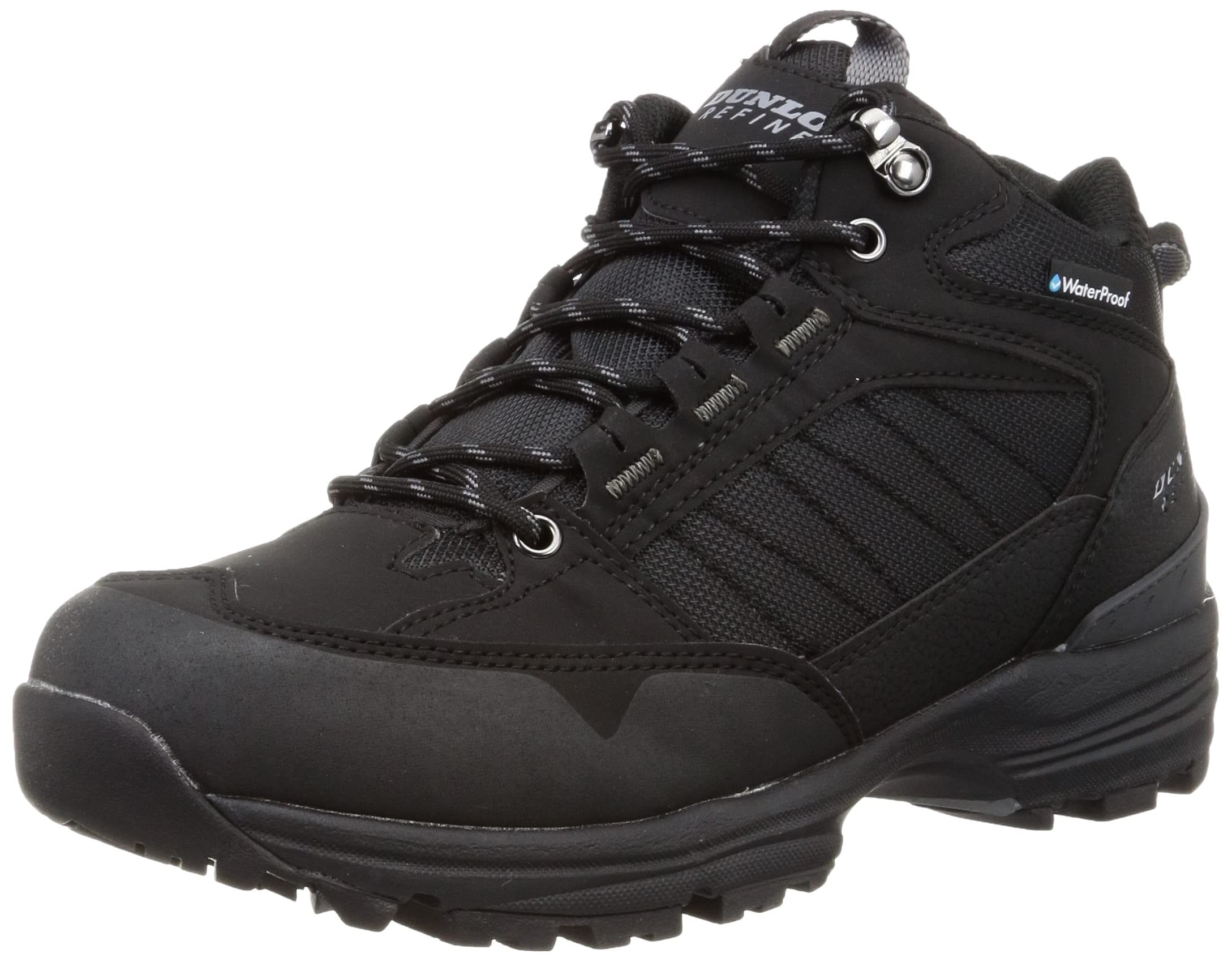 

широкие амортизирующие треккинговые см [Dunlop Refined] Водонепроницаемые, 4E, амортизирующие, с амортизацией, для хайкинга, высокие кроссовки, DU6002, мужские, черные, 27.0 чёрный