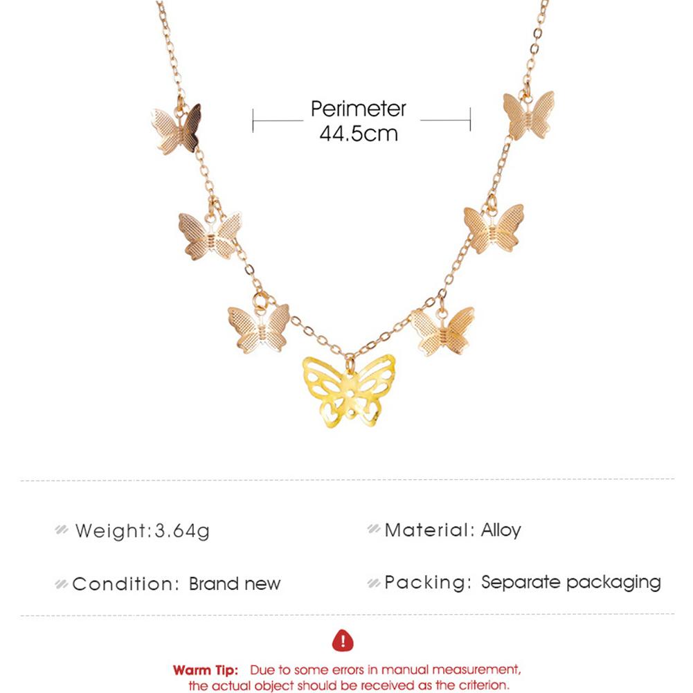 Women's Simple Personality Hollow Butterfly Necklace Fashion Multi-Layer Pendant Clavicle Chain