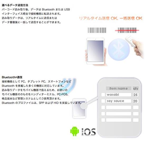 OPTICON 1D CCD Barcode Scanner with Compact Bluetooth, Type, OPN-4000I-WHT