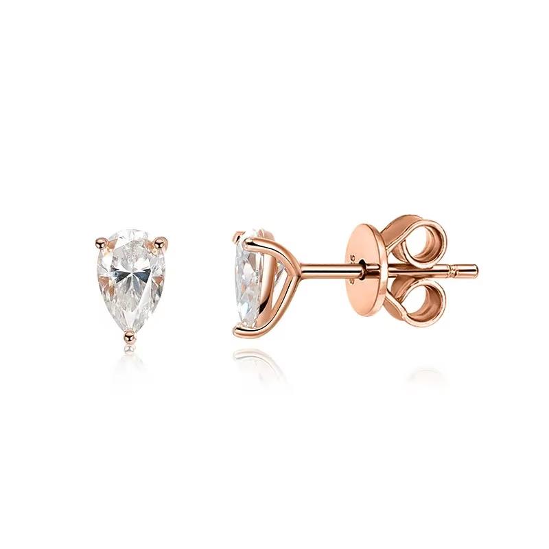 

Smyoue 0.5CT 1CT Pear Cut Certified Moissanite Stud Earrings for Women 100% 925 Silver Plated Gold Wedding Jewelry 0.5CT and 0.5CT