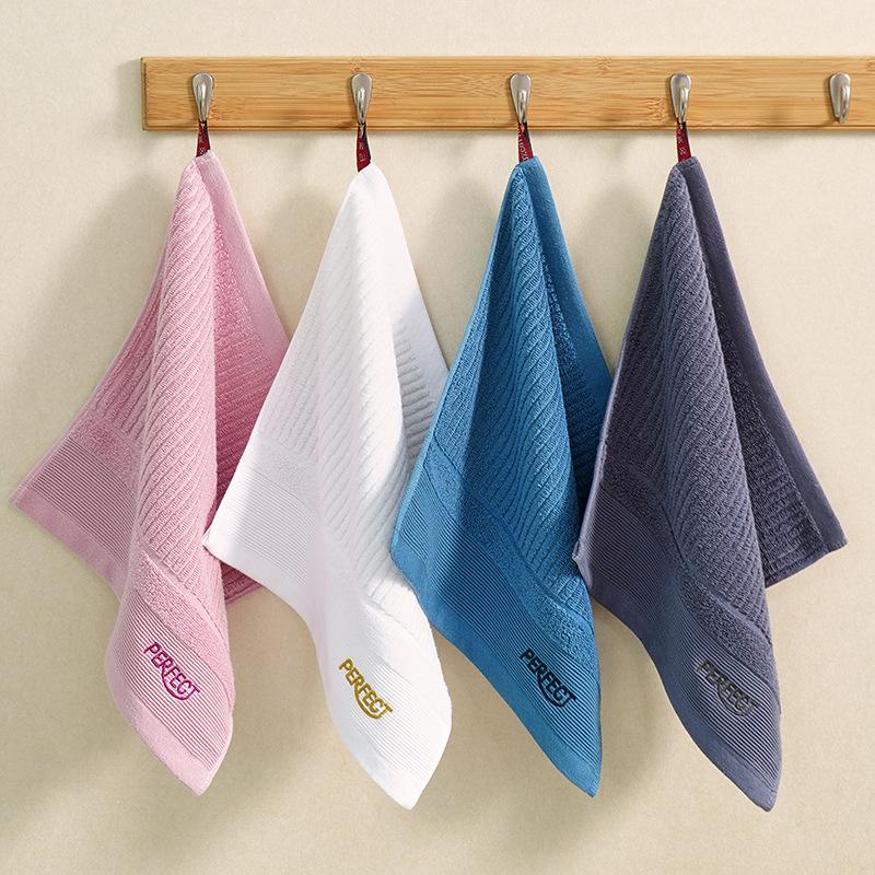 

Pure cotton square towel for face washing, household hand towel, cotton water absorption is not easy to hang hair hanging square towel, children s 34*34cm рожевий
