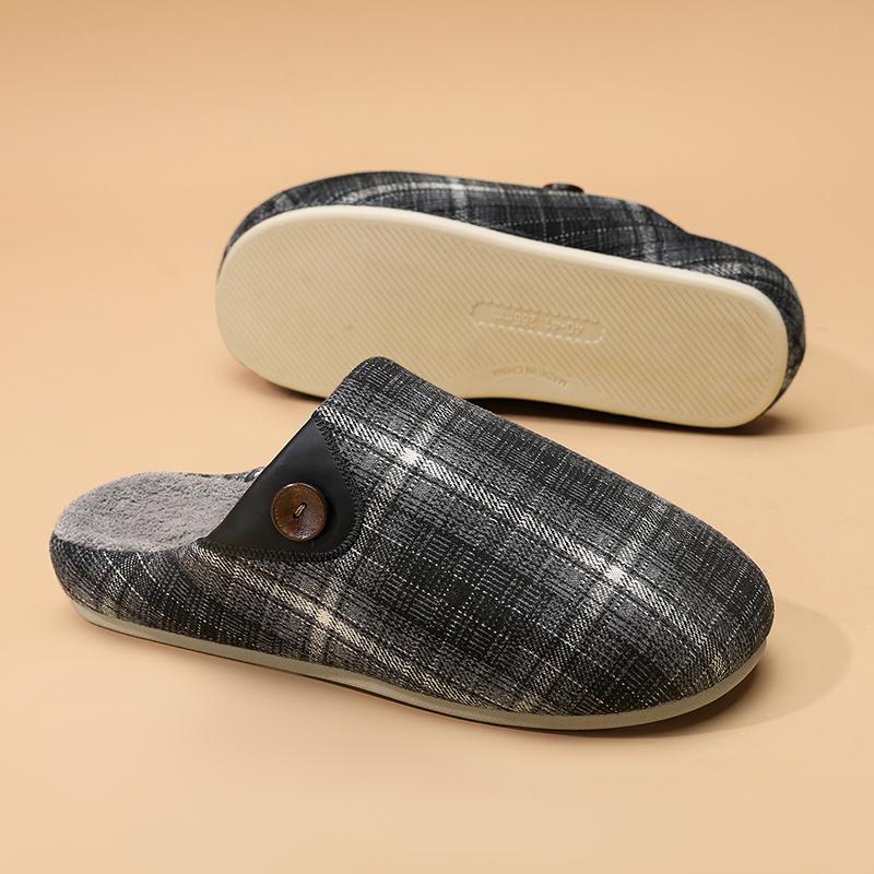 Men Warm Winter Cotton Shoes Women Warm Fur Home Slippers EVA Non-Slip Plush Slippers Indoor Couple Thick Sole Footwear Slides