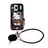 High-End Cow Print Kitty Lanyard & Embroidered Phone Case for iPhone 17/16 Pro Max/15/14