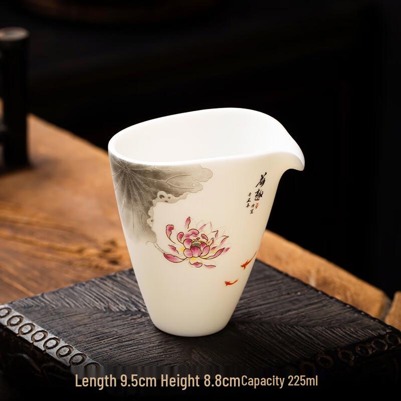 Chaxun Gold-Painted Blue Lotus Ceramic Tea Pitcher