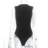 Women’s Sleeveless Mock Turtle Neck Bodysuit T-Shirt Soft Slim Fit Stretchy Layer Top Classic Jumpsuit