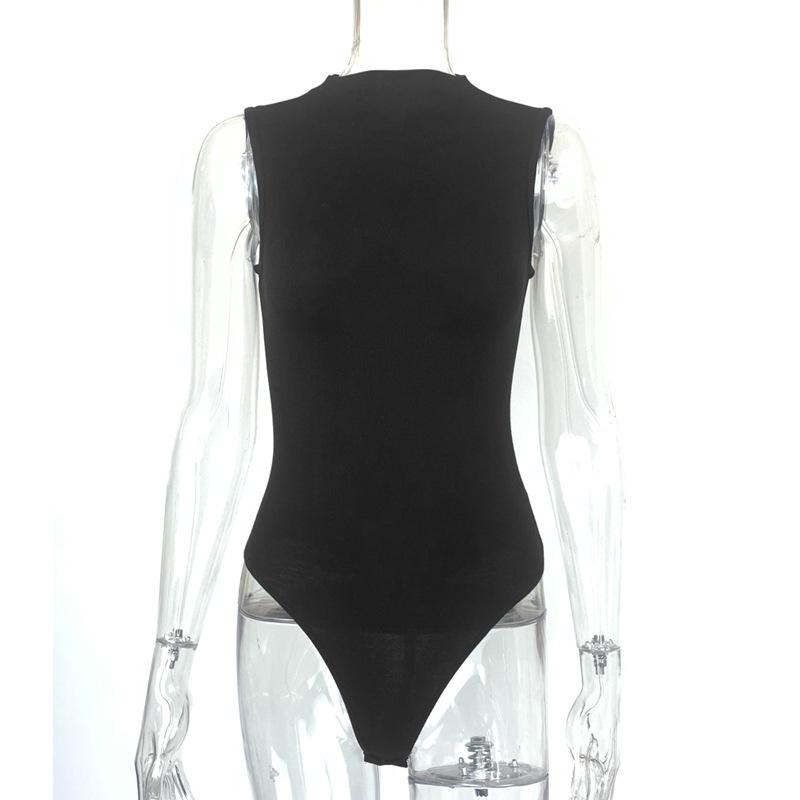 Women’s Sleeveless Mock Turtle Neck Bodysuit T-Shirt Soft Slim Fit Stretchy Layer Top Classic Jumpsuit