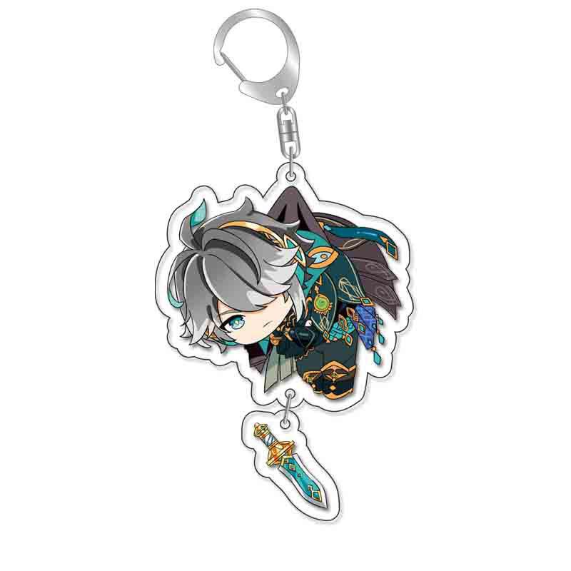 Anime Genshin Impact Porte-clés Acrylique Pendentif Accessoires Présentant les Personnages Yae Miko Xiao Klee Keqing Kazuha Lumine Qualité Premium