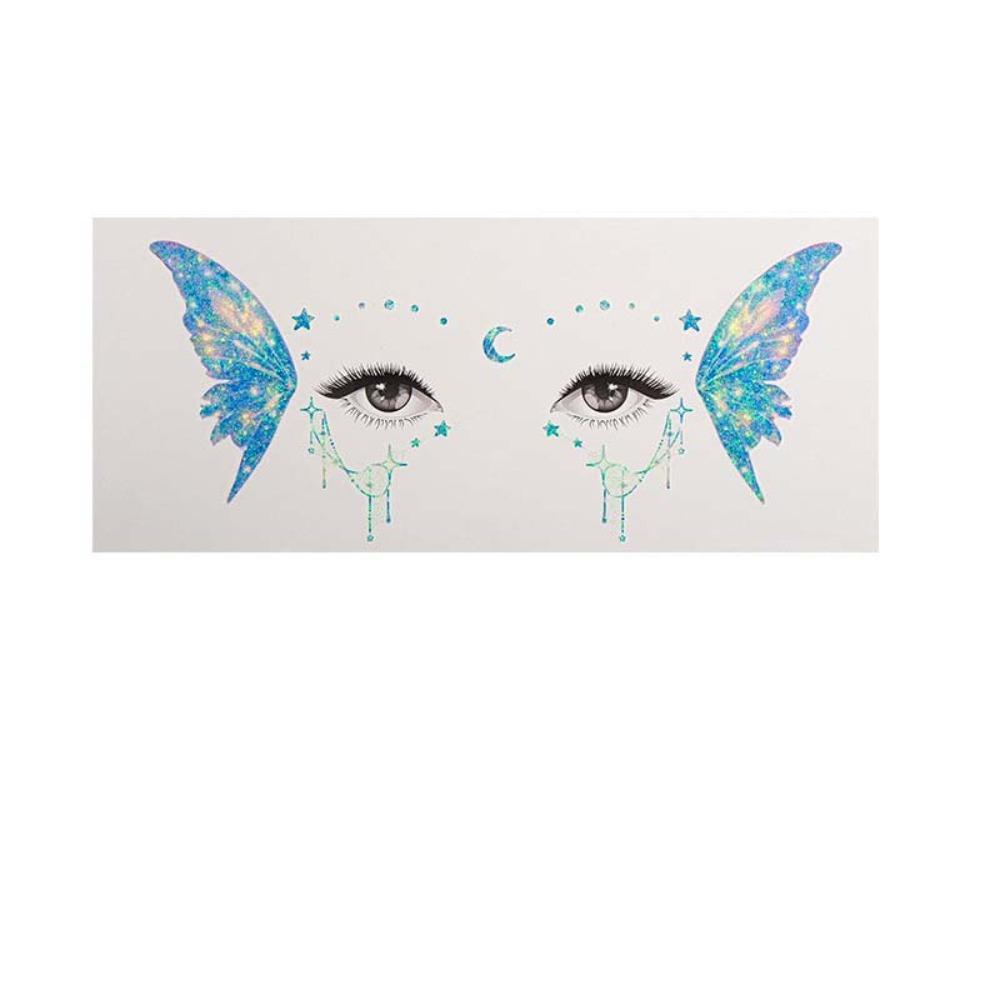 Star Heart Glitter Butterfly Face Tattoo Realistic Face Temporary Tattoo Dance Performances