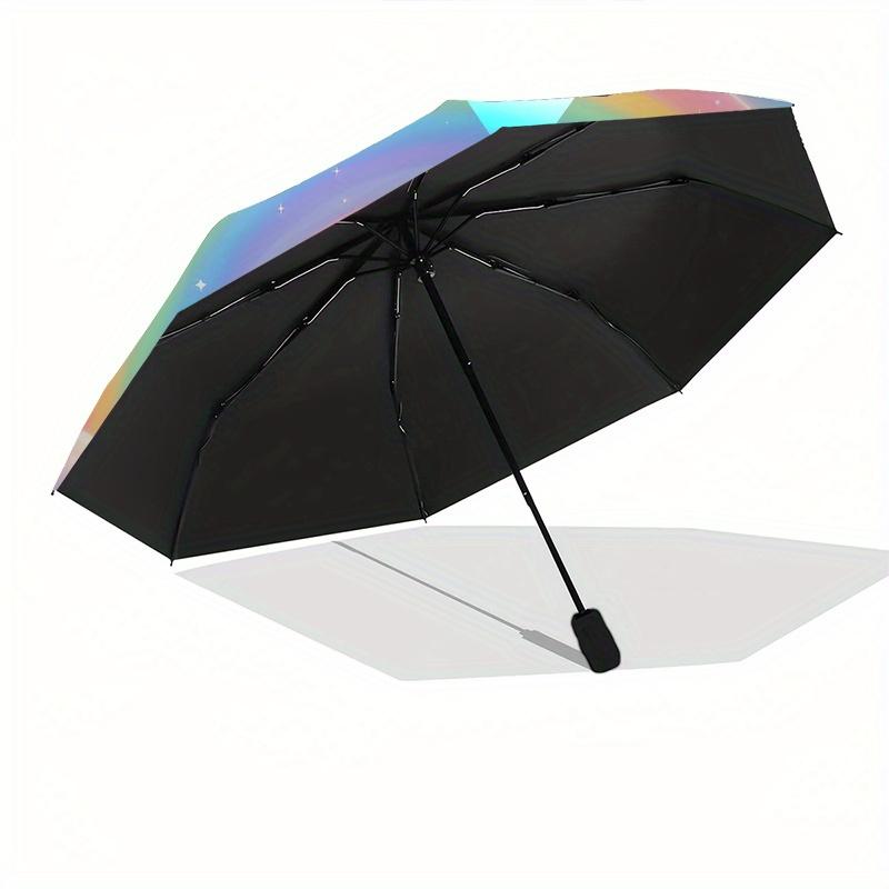 Teddy Bear,Rainbow Automatic Folding Umbrella  8 Ribs Lightweight Design, Durable Iron Frame, Compact and Portable, Ideal Birthday or Christ