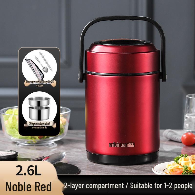 Winter Stainless Steel Insulated Multi-layer Lunch Box - Portable, Large Capacity, Keeps Food Hot for 24 Hours, Perfect for Home or Office.