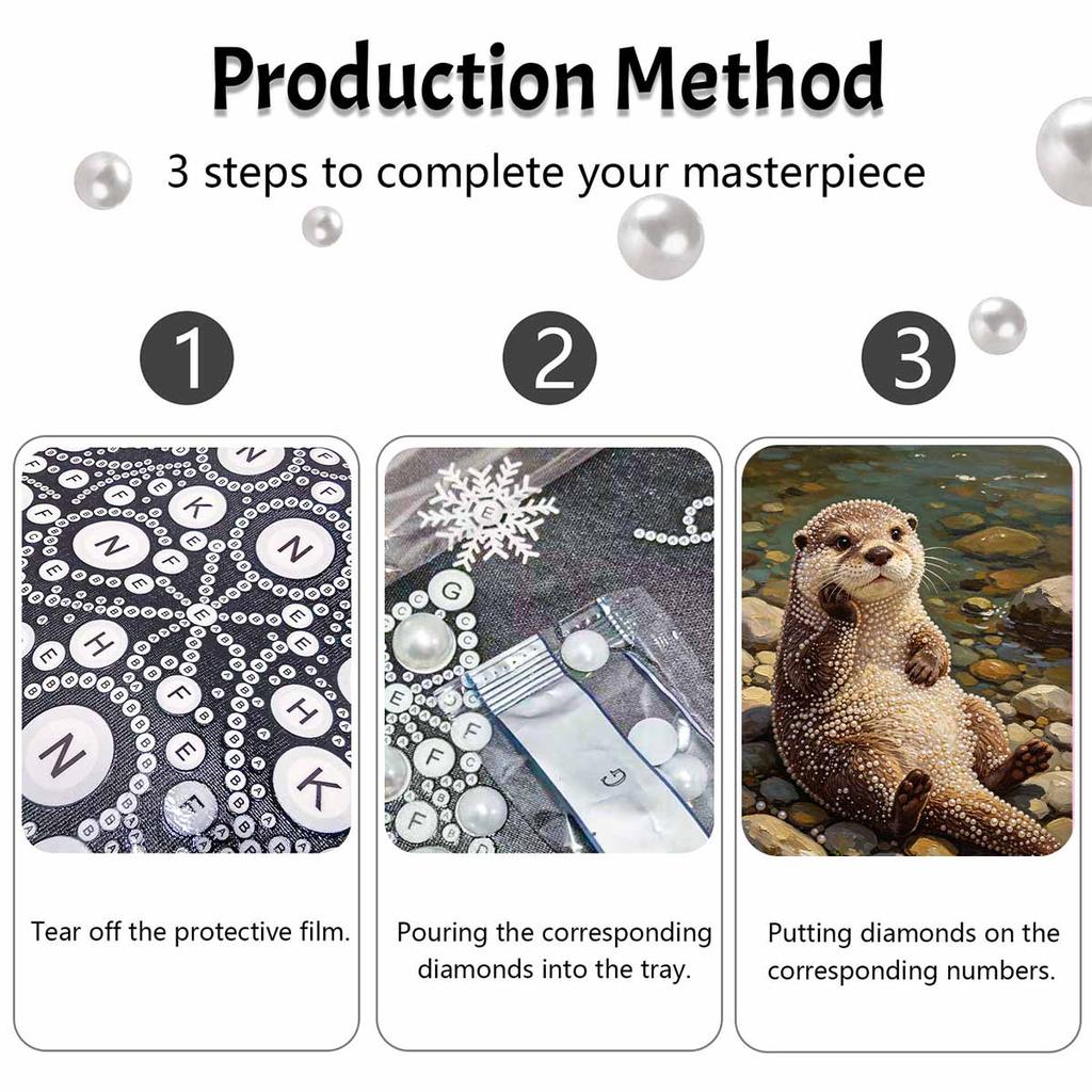 Pearl Painting Kit Cute Otter DIY Home Decoration Painting