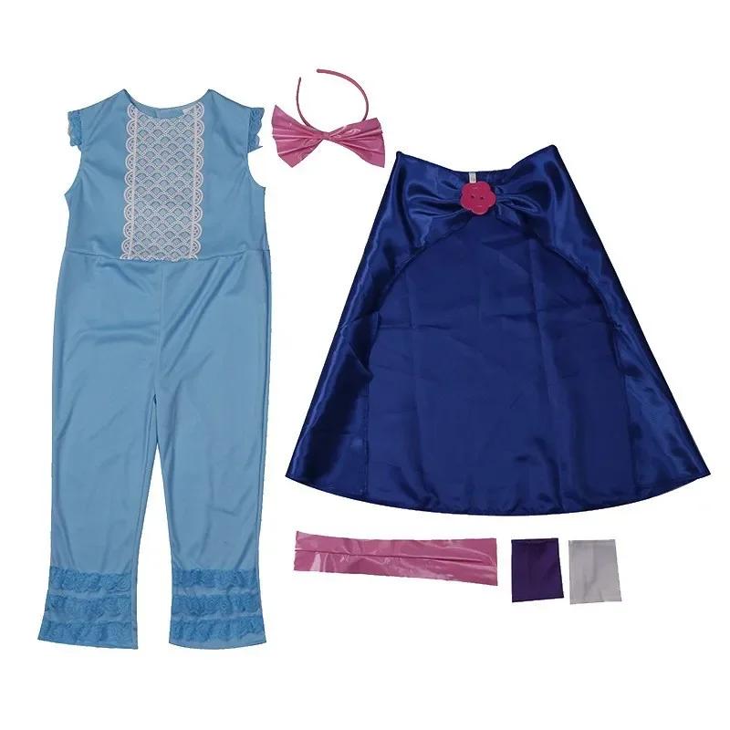Kids Anime Toy Story Bo Peep Jumpsuit Suit Cosplay Costume Girl Cape Jumpsuit Headdress Halloween Costume