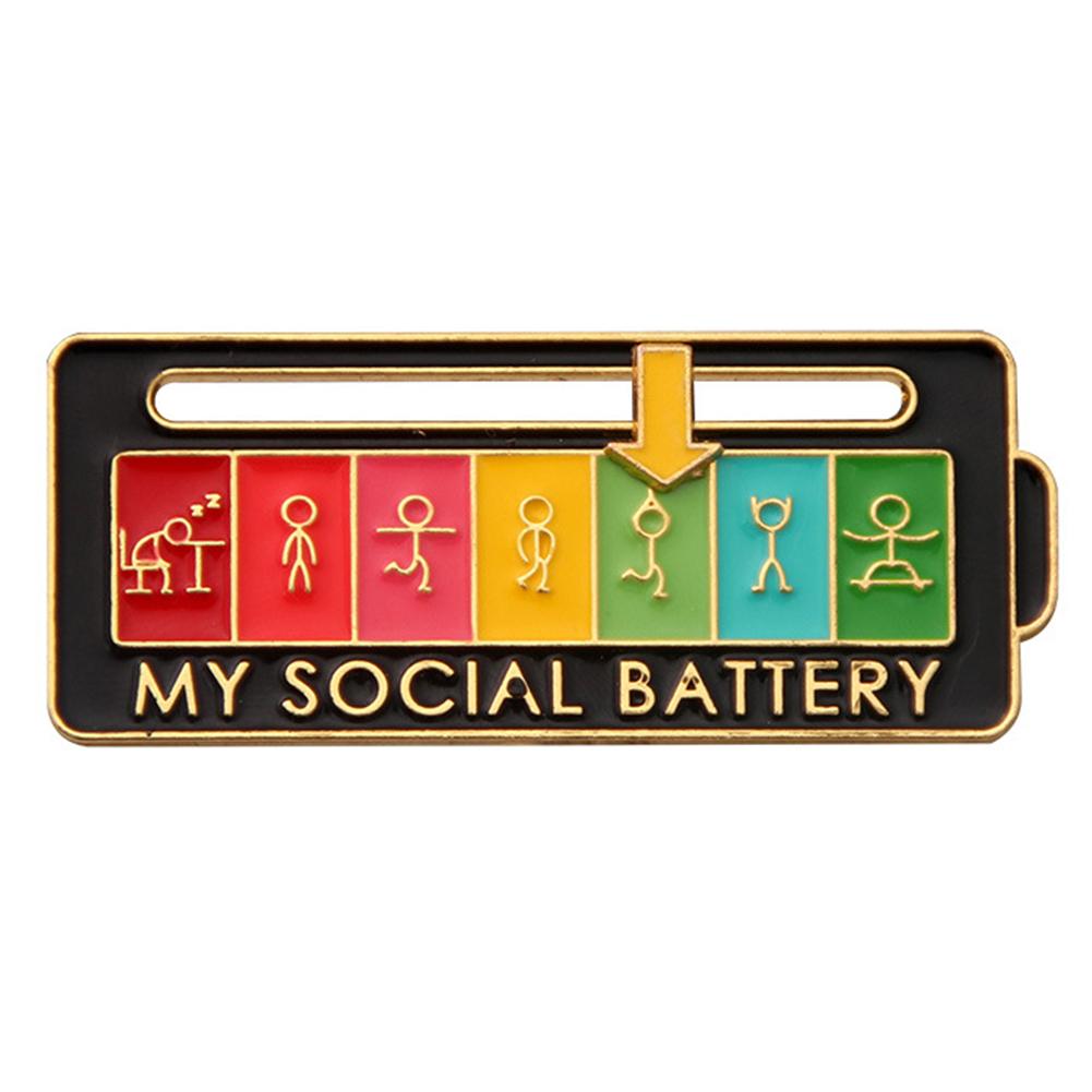 Emotions Enamel Pins Brooches My Social Battery Mood Tracker Metal Brooch Badges Fashion Jewelry Accessorie Gift Trendy Lapel