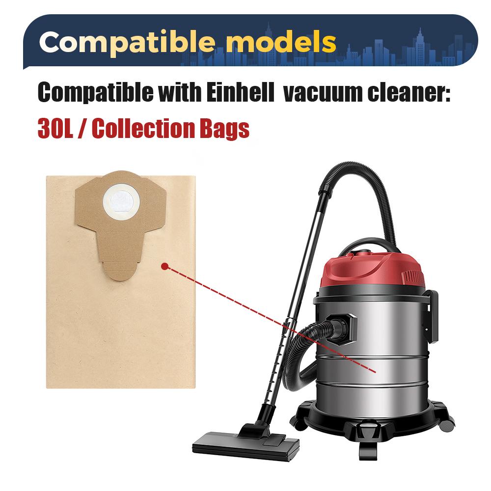 20L 30L Wet and Dry Vacuum 5/10pc Dust Bags for Einhell BT-VC1250S/BT-VC1250/20 Li S-Solo/TC-VC 18 Paper Dust Collection Bags