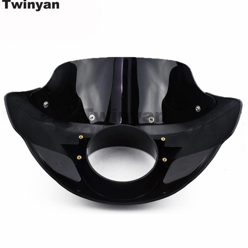 Motorcycle 5 3/4" Headlight Fairing Mask Front Light Head Lamp Cowl For Harley Sportster XL 883 1200 Touring Street Bob Dyna