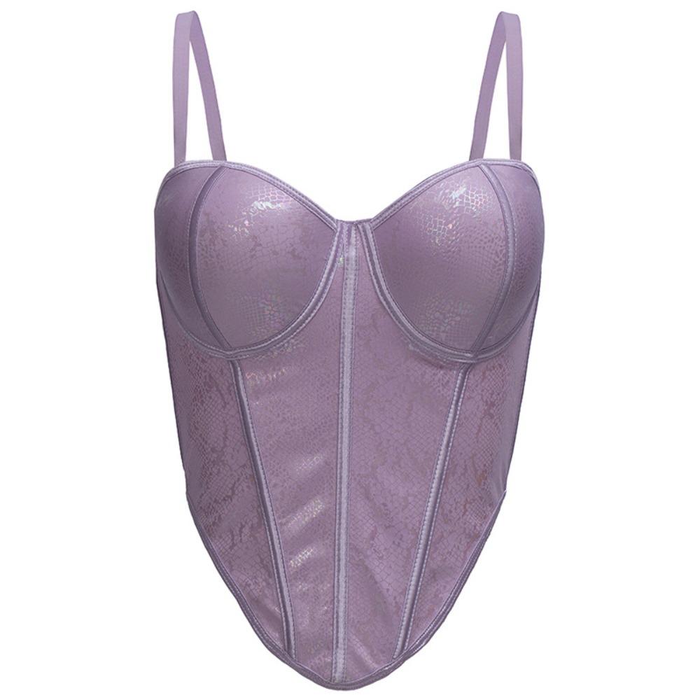 

Узкий корсет с принтом змеи и леопарда с пряжкой, жилет-подтяжки, топ-кроп в стиле «острая девушка», весна-лето 36 80 фиолетовый