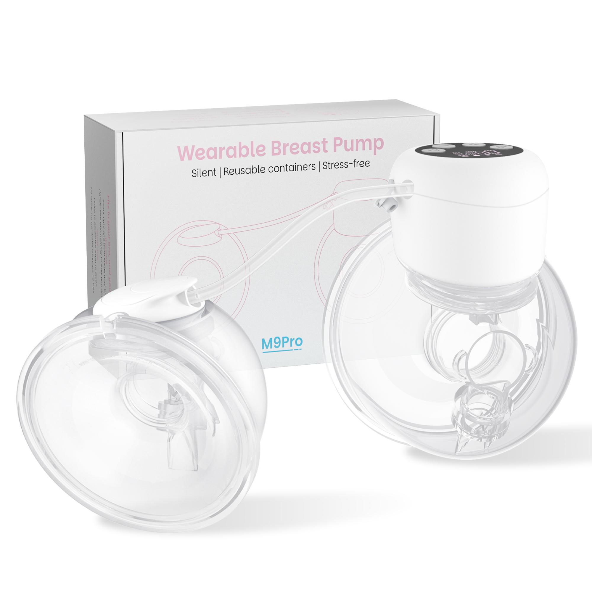 

Бездротовий подвійний електричний молокозціджувач, що носиться, - 4 режими, 9 рівнів, тихий, без BPA, портативний, 24 мм, для годування новонароджених та щоденного використання білий