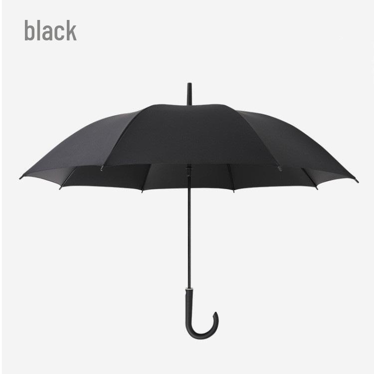 Custom Logo Automatic Umbrella with Straight and Curved Handles – Black UV Protection for Sun and Rain