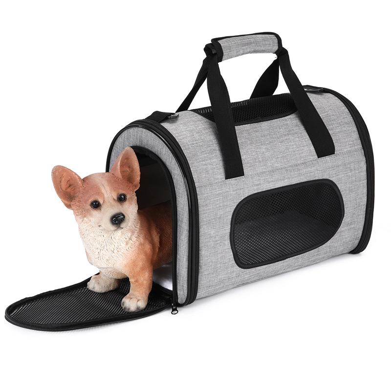 Outdoor Portable Folding Pet Travel Bag with Steel Wire Frame for Dogs and Cats