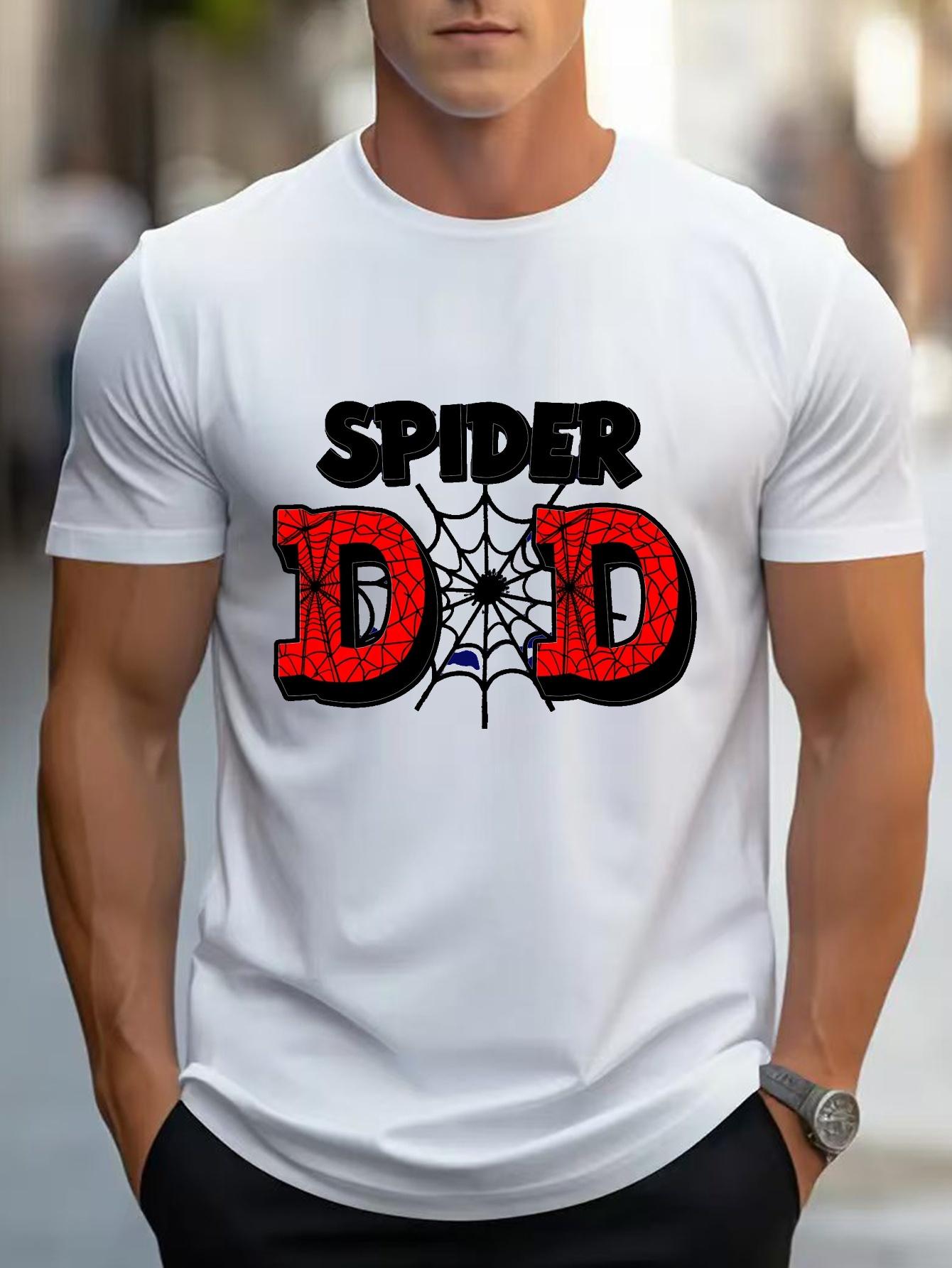Spider Dad Graphic T-shirt - Navy Blue XL
