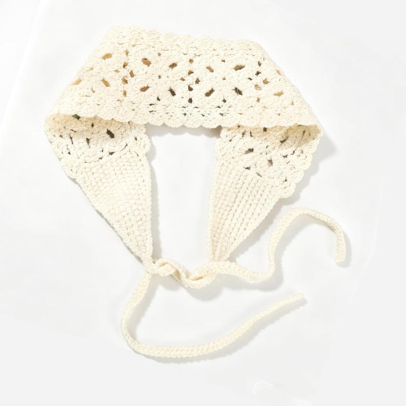 Fascia in maglia floreale estiva Turbante elasticizzato Fascia per capelli con fiore all'uncinetto Copricapo Bandane Per Ragazze Donne Accessori per capelli