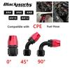 Universal AN4/AN6/AN8/AN10/AN12 Straight 0 45 90 Degree Oil Fuel Swivel Hose End Fitting Oil Hose End Adaptor Kit Black Red