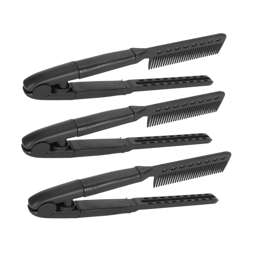 Haarglättungskamm, V-förmiger, hitzebeständiger, tragbarer Haarstyling-Kamm für den Salon, zu Hause und auf Reisen