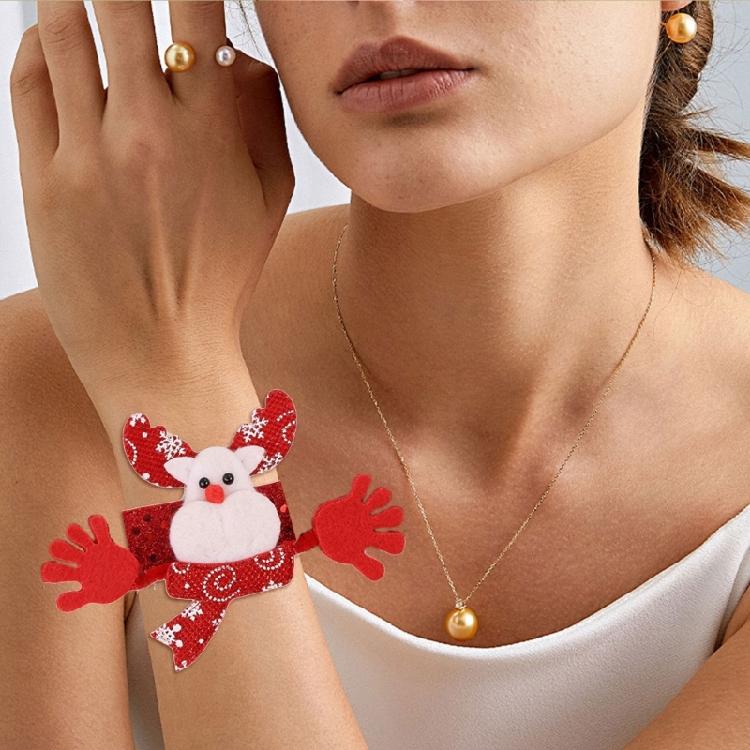 Animal Patterned Christmas Slap Bracelets Festival Slap Wristband for Christmas Celebration Durable Fabric Home Ornament
