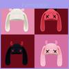 Knit Beanie Hat For Winter With Cute Demon Ears And Horns For Kids And Teens