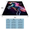 1pc Colored Unicorn Blanket Lightweight Flannel Blanket Throw Blanket For Sofa, Bed, Travel, Camping,