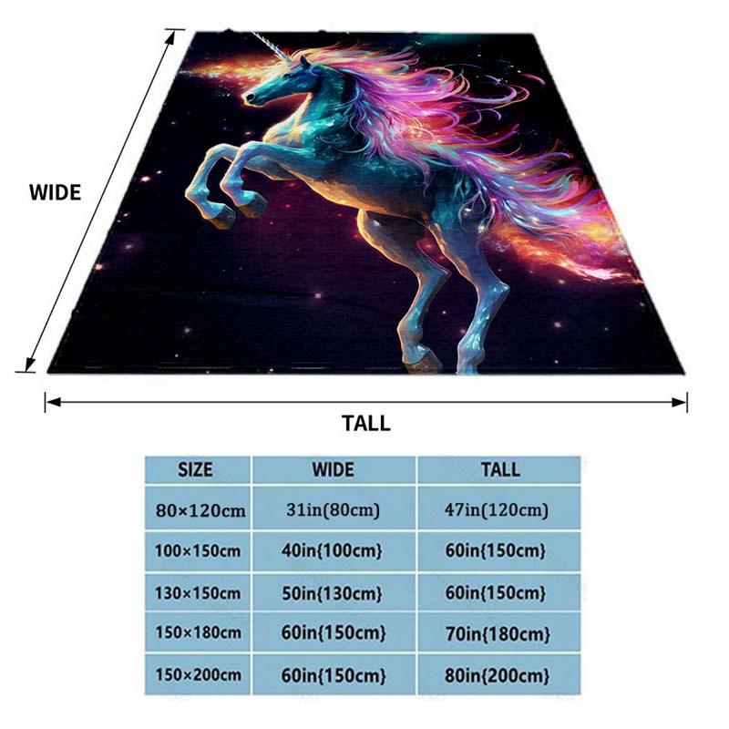1pc Colored Unicorn Blanket Lightweight Flannel Blanket Throw Blanket For Sofa, Bed, Travel, Camping,