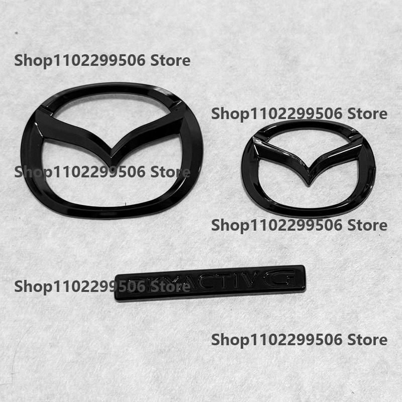 For Mazda MX5 Miata NC ND Black ABS Front Grille Emblem Steering Wheel Rear Trunk Badge Logo Rear Tail Refitting Decoration