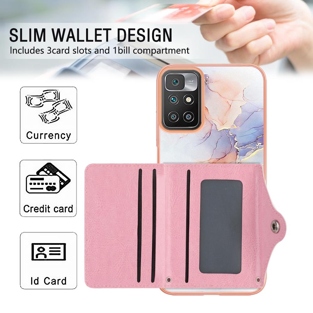 IMD-farbige Marmor-Telefonhülle mit Kartenhalter-Schlitzen für Xiaomi 11 Lite, Poco F6, Redmi Note 10, Note 10 Pro, Note 13, Note 12, A3, Poco X6, Poco X5 Pro ...