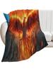 Flaming Phoenix Rising Flamebird Fire Bird Lightweight Throw Blanket For Couch Soft Flannel Throw Blankets For Camping Travel Sofa ChAll Season Use