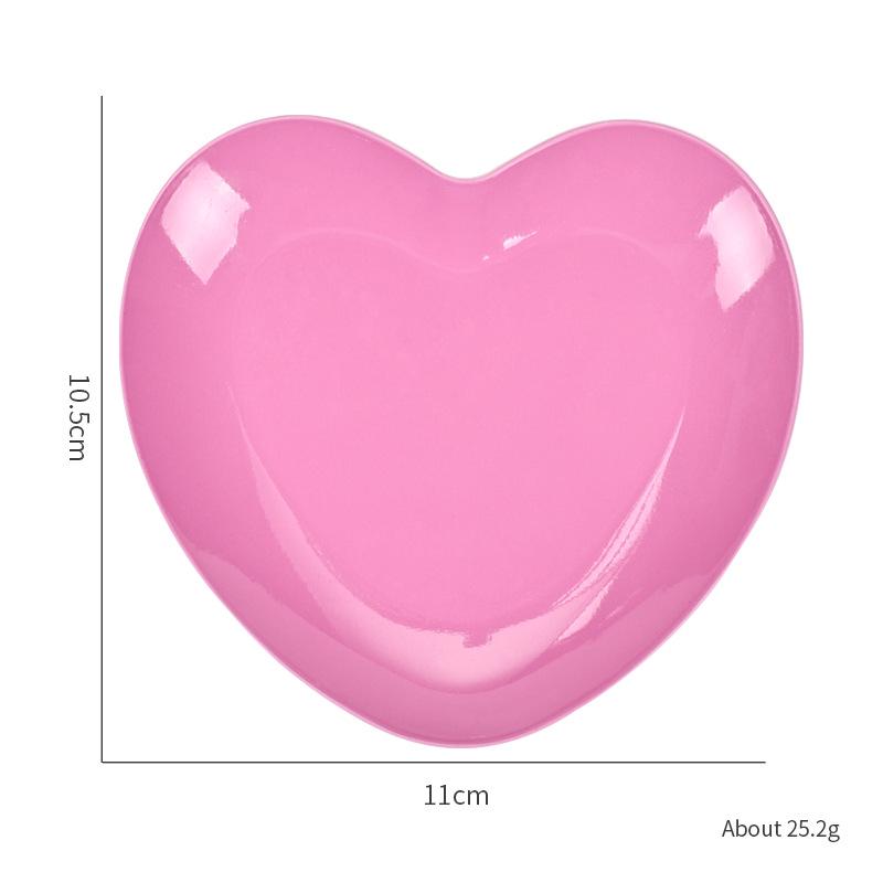 Korean-Style Heart-Shaped Stainless Steel Jewelry & Nail Art Desktop Tray