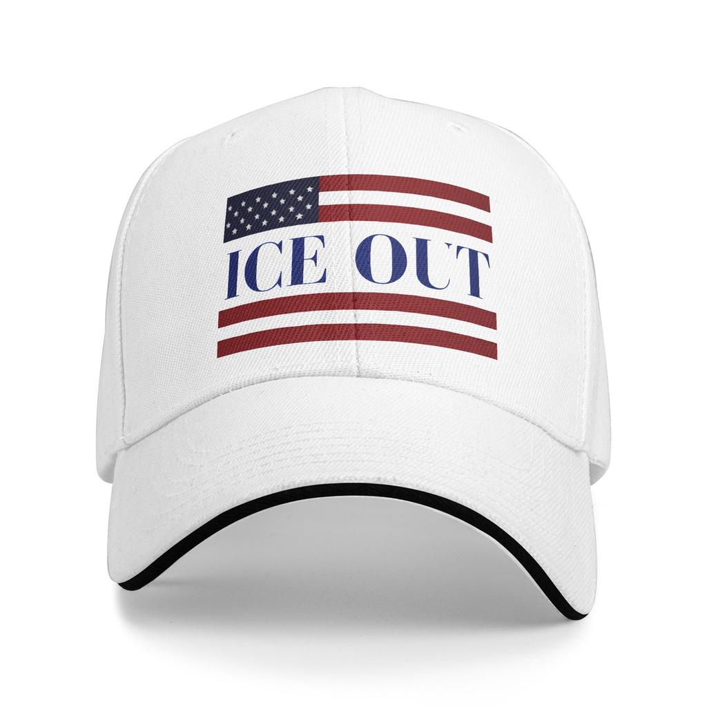 Ice Out US Flag Print Baseball Cap Fashion Hip Hop Hats Summer Women Men Kpop Rock Baseball Caps