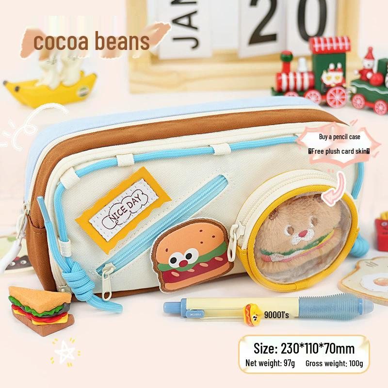 Cute Cheese Pencil Case: High Capacity, Multi-layer Stationery Bag for Students