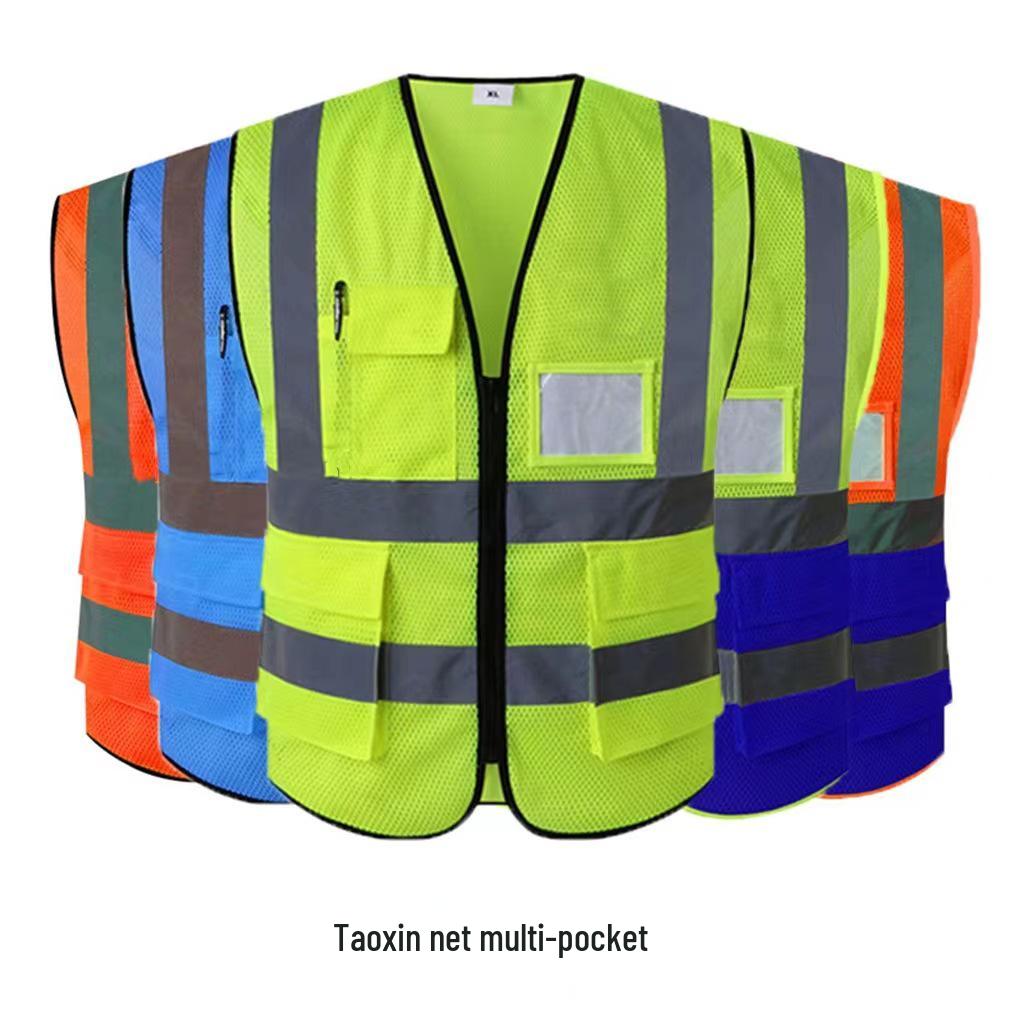 Reflective Multi-Pocket Safety Waistcoat for Construction