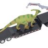 1:50 Dinosaur Transport Trailer High Simulation Alloy Dinosaur Truck Carrier Toy for Children Boys Parasaurolophus